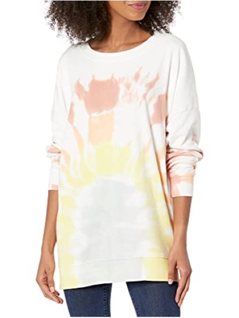Wildfox Roadtrip White Tie Dye Oversized Crewneck Sweatshirt Size Large